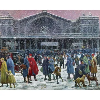 Plakát Plakát, Obraz - Gare de l'Est Under Snow, 1917, Maximilien Luce