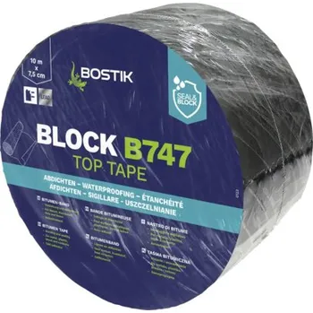 Tejpovací páska Bitumenová páska Bostik BLOCK B747 TOP TAPE 7,5 CM x 10 M olověné barvy