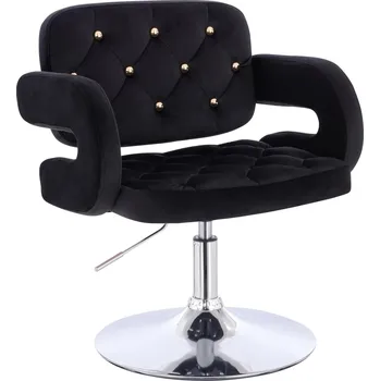 Křeslo Otočné křeslo Ardal Gold velur na stříbrném talíři - černé