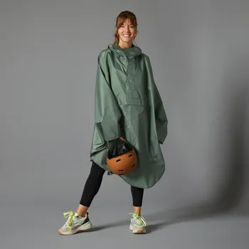 Pláštěnka BTWIN Pončo na městskou cyklistiku 100 zelené XL ZELENÁ