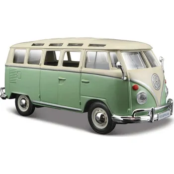autíčko Maisto Volkswagen Van Samba 1:25 zeleno/krémová - expresní doprava
