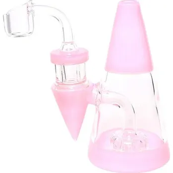 Skleněný bong Heatex Glass Minimalist Pink 5" (Avandgardní&nbsp;skleněný bong Minimalist v růžové barvě, vysoký 12,7 cm.)