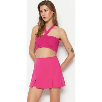 Cizojazyčná kniha Trendyol Fuchsia Double Slit Super Mini Weave Shorts Skirt Trendyol růžová 2294376