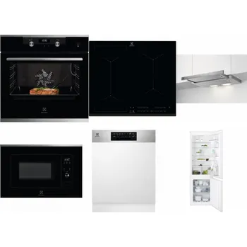 Set domácích spotřebičů ELECTROLUX KODEC75X2 + ELECTROLUX EIV634 + ELECTROLUX LFP326S + ELECTROLUX LMS2203EMX + ELECTROLUX EEM48300IX + ELECTROLUX ENT6TF18S