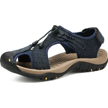 Dámské sandále Kožené pánské sandály pohodlné římské boty se šňůrkou Barva: Modrá, Velikost: 41