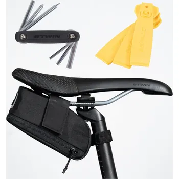 brašna na kolo ROCKRIDER Brašna pod sedlo Easy M 0,6 l černá + multitool + 3 montpáky ČERNÁ