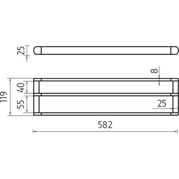 Dávkovač mýdla Držák na ručníky dvojitý, 58 cm
