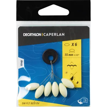 CAPERLAN Plovoucí korálek na sportovní rybolov 15 mm oválný fosforeskující