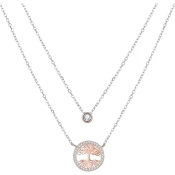 Náhrdelník Dámský stříbrný náhrdelník s pozlaceným stromem života STNAH152F