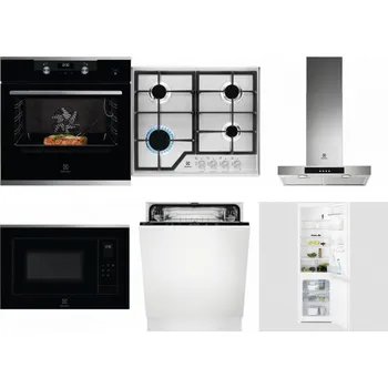 Set domácích spotřebičů ELECTROLUX KODEC75X2 + ELECTROLUX KGS6426SX + ELECTROLUX LFT426X + ELECTROLUX LMS4253TMX + ELECTROLUX EEA27200L + ELECTROLUX LNT3LF18S