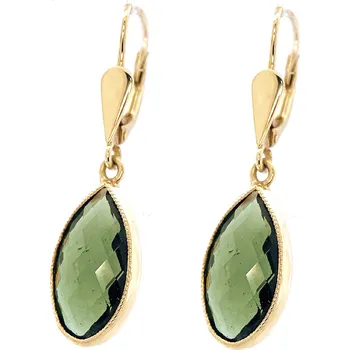 Náušnice Zlaté náušnice s vltavíny 2000291470009