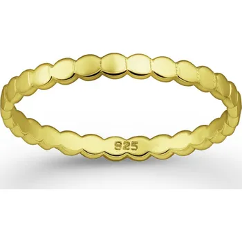 Prsten Prstýnkárna DOTTY Golden Stříbrný prsten pozlacený 14 karátovým zlatem 2mm AG 925 ≤ 1,2 g Velikost prstenu: 5 (49)