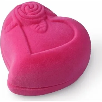 Dárková krabička Dárková krabička - semišové růžové srdce s růží