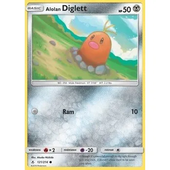 Volný čas Pokémon UNB 121/214 Alolan Diglett - Unbroken Bonds Stav: Excellent, Verze: NORMAL