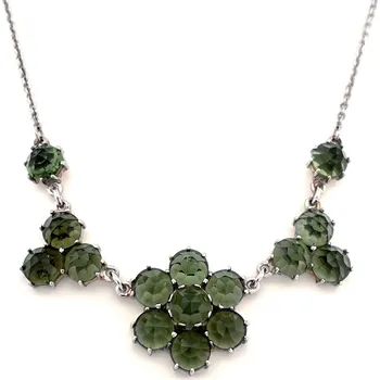 Náhrdelník Stříbrný náhrdelník s vltavíny 9,05 g