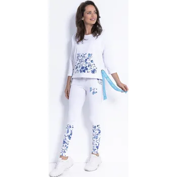 Dámská mikina Mikina F871 - Fobya bílo-modré květy L