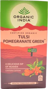 Čaj Organic india Tulsi se zeleným čajem a granátovým jablkem 25 sáčků