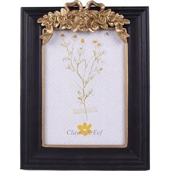 Rám na obraz Černý fotorámeček se zdobením – 13x18 cm