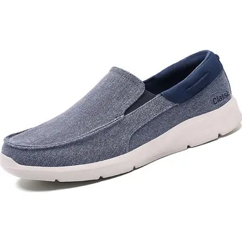 Pánské mokasíny Džínové pánské mokasíny canvas loafers letní Barva: Modrá, Velikost: 46