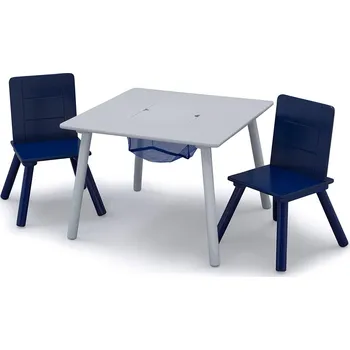 Dětský pokoj Dětský stůl s židlemi DSBH0743 šedý/modrý