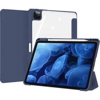 Pouzdro na tablet 2v1 Smart flip cover + zadní silikonový ochranný obal s držákem na pero pro Apple iPad Air 5 10.9" (2022,M1) - tmavě modrý
