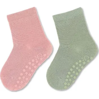 Ponožky Sterntaler protiskluzové 2 páry růžová/zelená 25/26