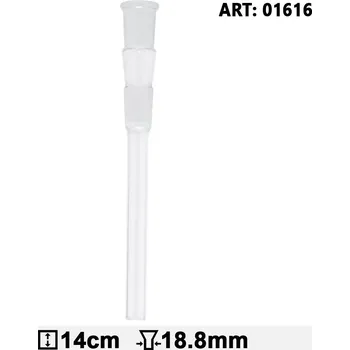 Skleněný adaptér Boost, průměr 18,8mm, délka 14cm (Skleněný kotlík Boost, průměr 18,8 mm a délka 14 cm.)