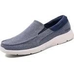 Džínové pánské mokasíny canvas loafers letní Barva: Modrá, Velikost: 44