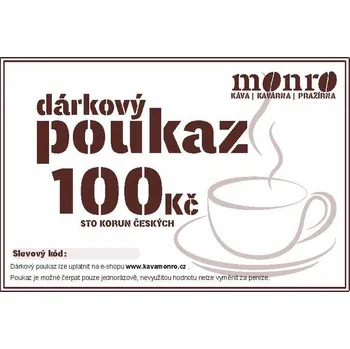 Káva Dárkový poukaz na nákup čerstvě pražené kávy 100Kč