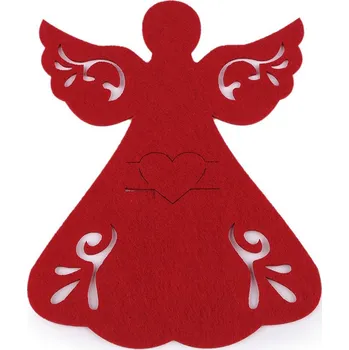 prostírání Vánoční prostírání na příbor anděl, stromeček, barva 1 červená anděl