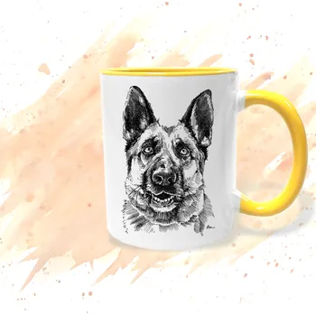 Hrnek - Německý ovčák Barva: Žlutá