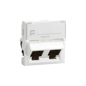 Rozvaděč LEGRAND Zásuvka MOSAIC 76506 2XRJ45 FTP C6 2M 45 076506
