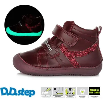 Dívčí polobotky Celoroční obuv DDstep barefoot A063-316 C dívčí Red svítící ve tmě Velikost: 35