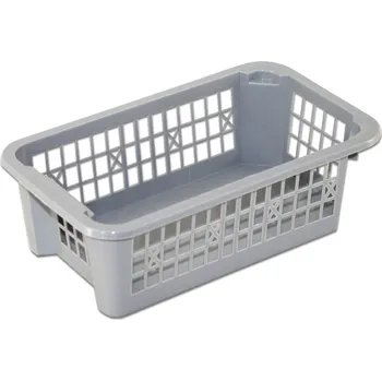 Úložný box PETRAplast Plastový košík malý stohovatelný Barva: Šedá