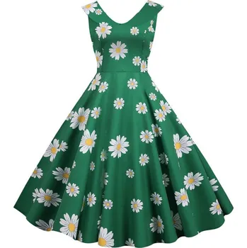 Dámské šaty Retro šaty s květovaným potiskem Velikost: XL, Barva (Varianta): 007 dress