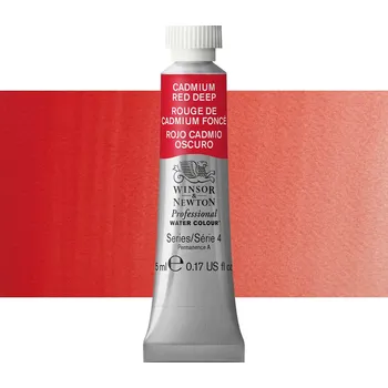 Vodová barva Akvarelová barva Winsor & Newton Professional, 5ml - Cadmium Red Deep
