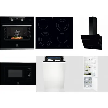 Set domácích spotřebičů ELECTROLUX KODEC75X2 + ELECTROLUX EHF6343FOK + ELECTROLUX LFV316K + ELECTROLUX LMS2203EMX + ELECTROLUX EEM23100L + ELECTROLUX LNT3LF18S