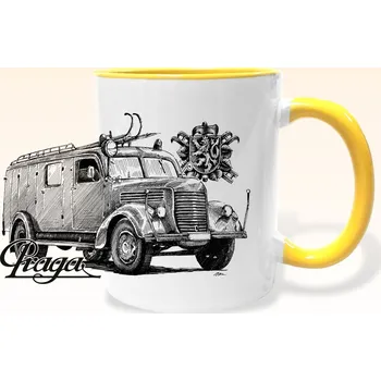 Hrnek - Praga RN - hasičský vůz Barva: Žlutá