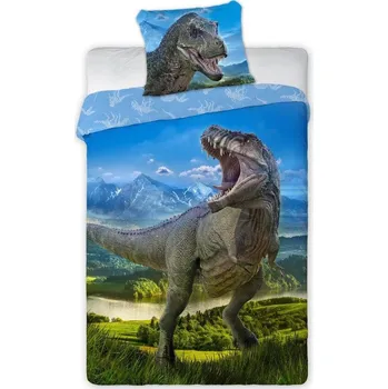 Povlečení Faro Povlečení bavlněné Deluxe Dinosaurus T-Rex 200x140cm+90x70cm