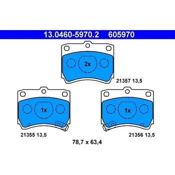 Brzdová destička Sada brzdových destiček, kotoučová brzda ATE 13.0460-5970.2