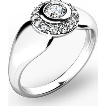 Prsten Dámský prsten bílé zlato 585/1000 přírodní diamant 0.396 ct G/SI briliantový 10898-B velikost 52