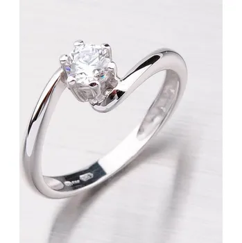 Šperk Dámský prsten bílé zlato 585 zirkon GZ1588B velikost 57