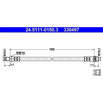 Brzdový systém Brzdová hadice ATE 24.5111-0150.3