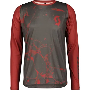 cyklistický dres Dres Scott Trail Vertic LS Tuscan Red/Dark Grey Varianta: M