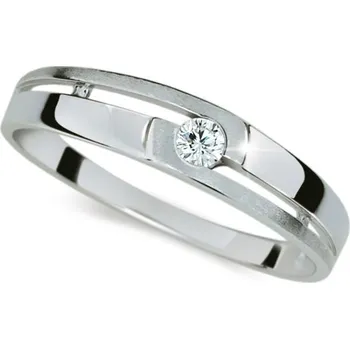 Prsten Dámský prsten bílé zlato 585 zirkon DZ1793B velikost 50