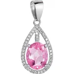 Stříbrný přívěsek slza růžový zirkon 14034.3 rose