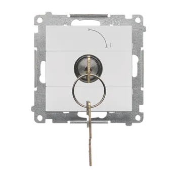 vypínač SIMON TW1K.01/114 Spínač jednopólový na klíč, 2 polohový, řazení 0-1, 5 A / 250 V~ bílá