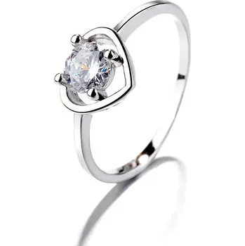 Prsten Stříbrný prsten srdce s kamínkem ELEONORA Velikost:6 (EU: 51-53) Ag/; ≤1,38 g 10043_6