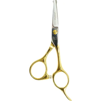 Kadeřnické nůžky TAURO PRO LINE Nůžky TPL Janita Plunge line 4,5" (11 cm) rovné - zlaté kroužky