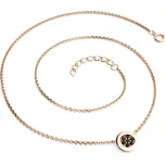 Dámský náhrdelník růžové zlato 585/1000 přírodní diamant 0.084 ct černé brilianty 10902-NH01-CV-Black délka 42 cm